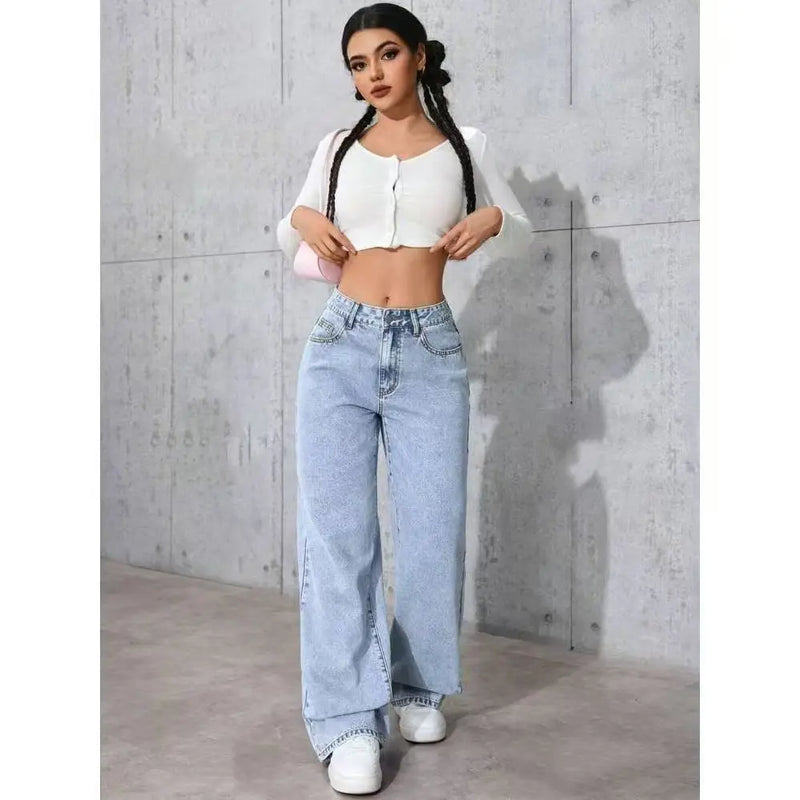 Big-Pocket Straight Jeans | MzStar Fashion | view 5