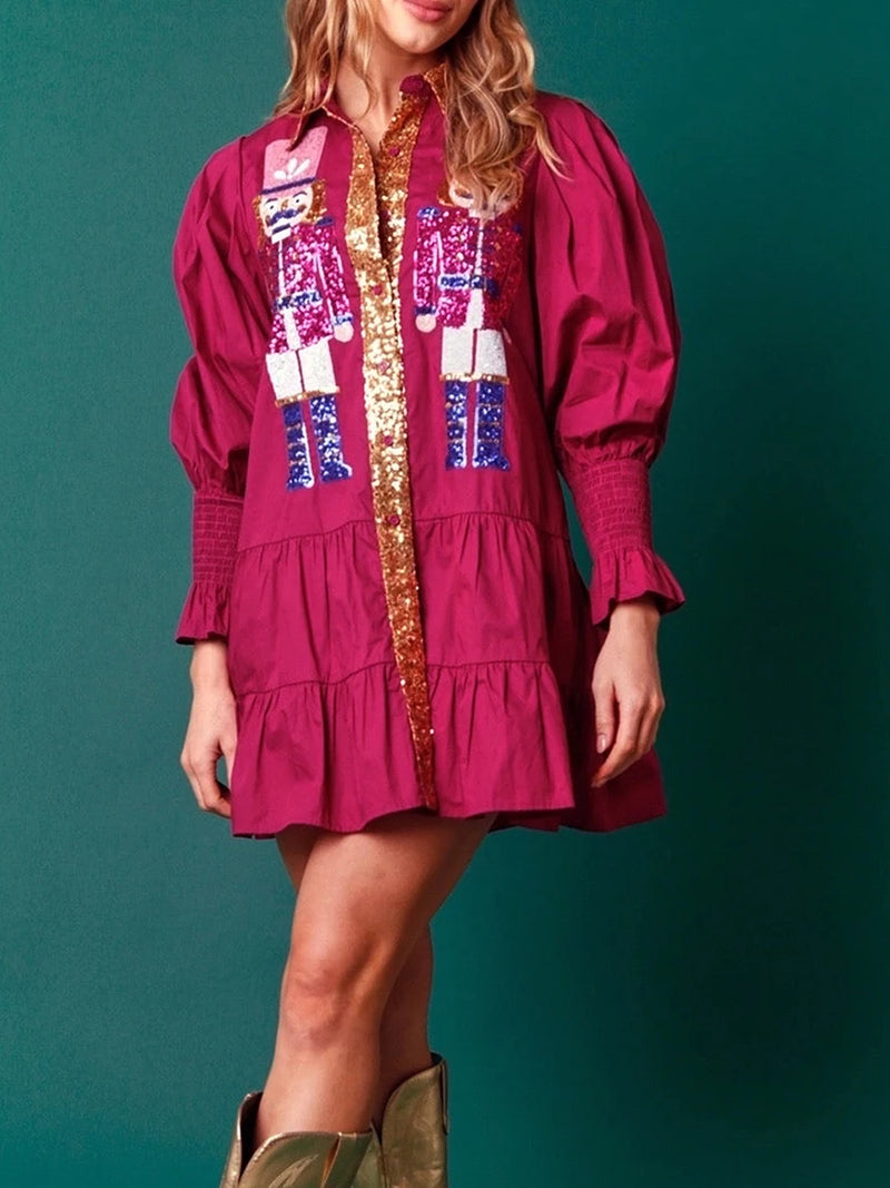 Sequin Nutcracker Holiday Dress | MzStar Fashion | view 5