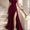 Halter Split Knit Maxi Dress | MzStar Fashion | view 6