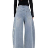 Retro Blue Wide-Leg Jeans | MzStar Fashion | view 5
