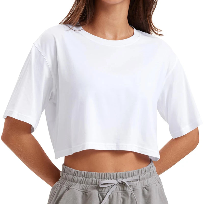 Sporty Cotton Crop Tee | MzStar Fashion | view 5