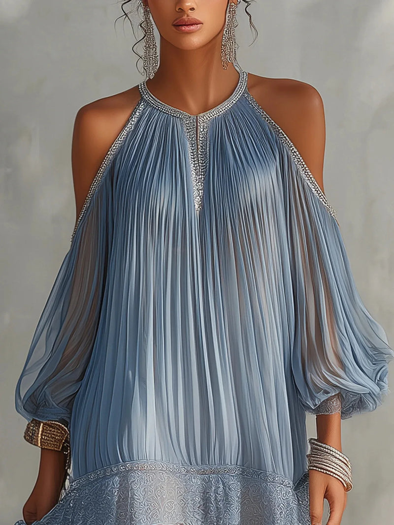 Off-Shoulder Lace Beach Mini Dress | MzStar Fashion | view 4