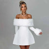 Off-Shoulder Long-Sleeve Mini Dress | MzStar Fashion