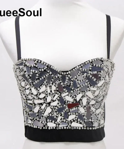 Rhinestone Tassel Gothic Top