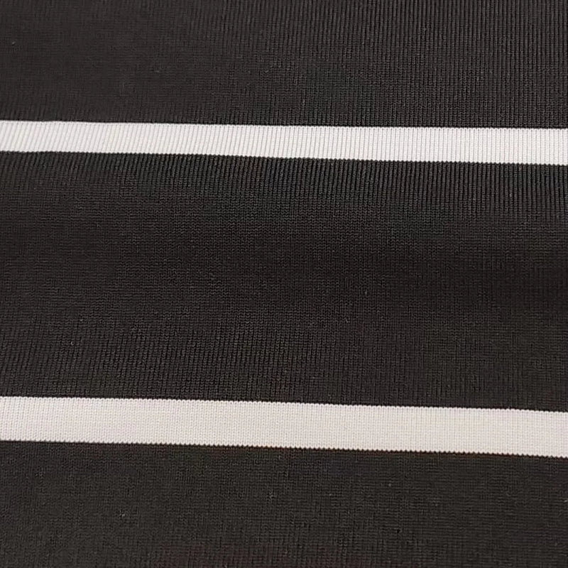 Elegant Black and White Striped Side Slit Vacation Dress | MzStar Fashion | view 6