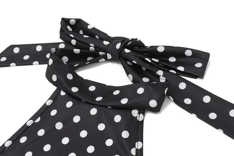 Polka Dot Backless Halter Dress | MzStar Fashion | view 8