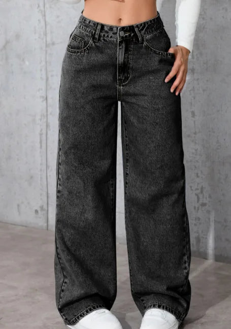 Big-Pocket Straight Jeans | MzStar Fashion
