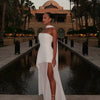 White Mesh Strapless Gown | MzStar Fashion | view 6