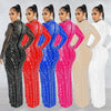Sheer Rhinestone Evening Gown | MzStar Fashion | view 5