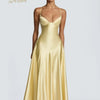 Yellow Satin Bustier Maxi Dress | MzStar Fashion | view 2