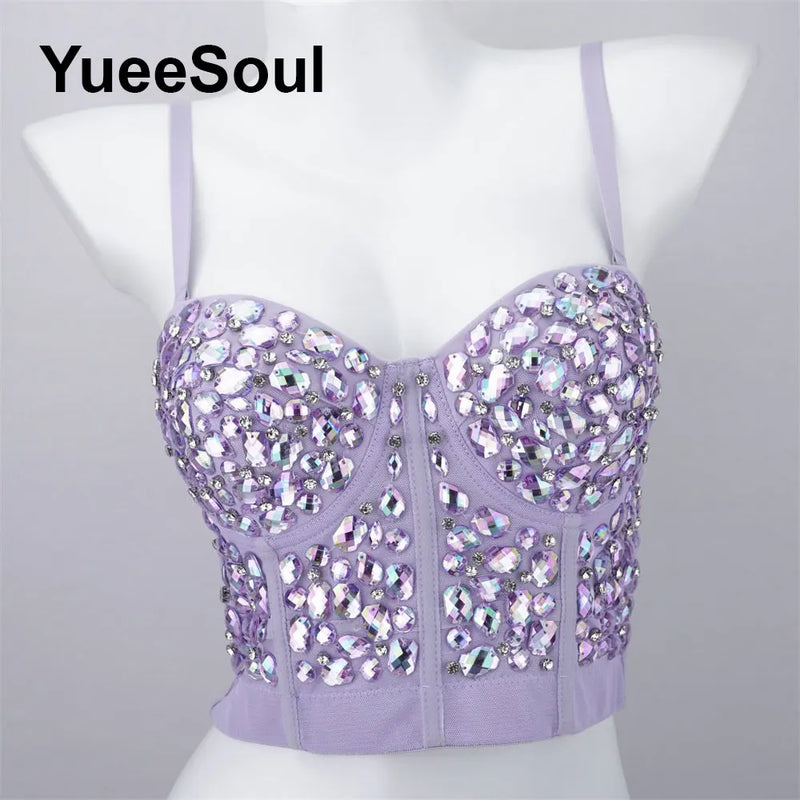Purple Diamond Corset Top | MzStar Fashion | view 3