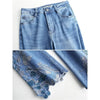 Embroidered Ankle Micro-Flare Jeans | MzStar Fashion | view 2