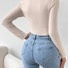 Ribbed Turtleneck Bodysuit | MzStar Fashion | view 5