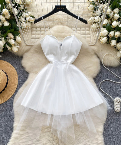 Mesh Strap A-Line Party Dress | MzStar Fashion