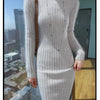 High-Neck Knit Sweater Dress | MzStar Fashion | view 5