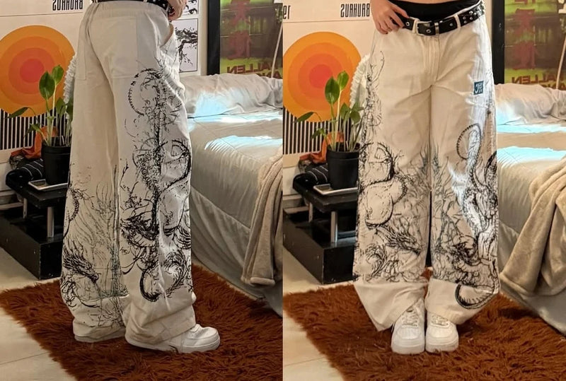 Graphic Gothic Baggy Jeans | MzStar Fashion | view 8