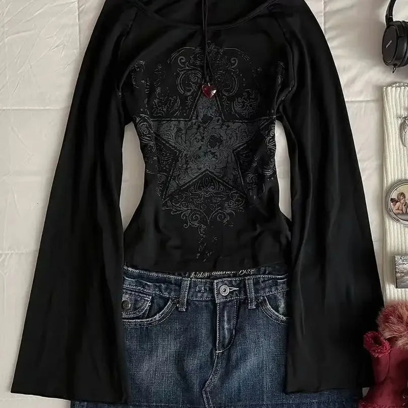 Slim Y2K Long-Sleeve Tee | MzStar Fashion | view 2