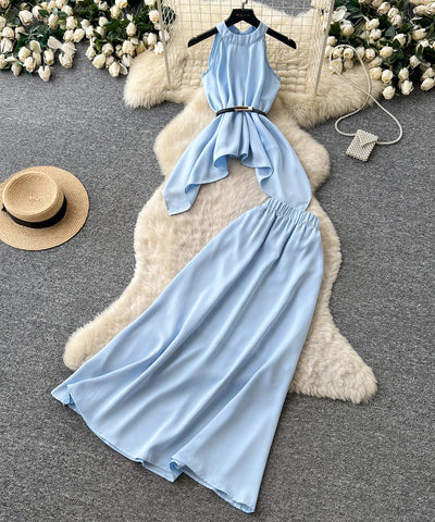 Halter Backless Two-Piece Set | MzStar Fashion