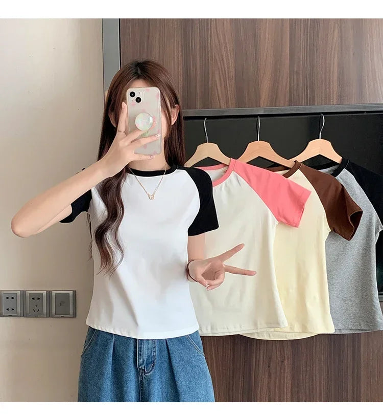 Color-Block Raglan Tee | MzStar Fashion | view 6