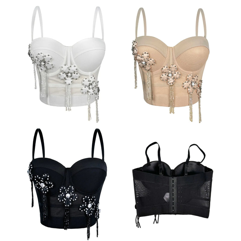 Floral Tassel Bralette Top | MzStar Fashion | view 4