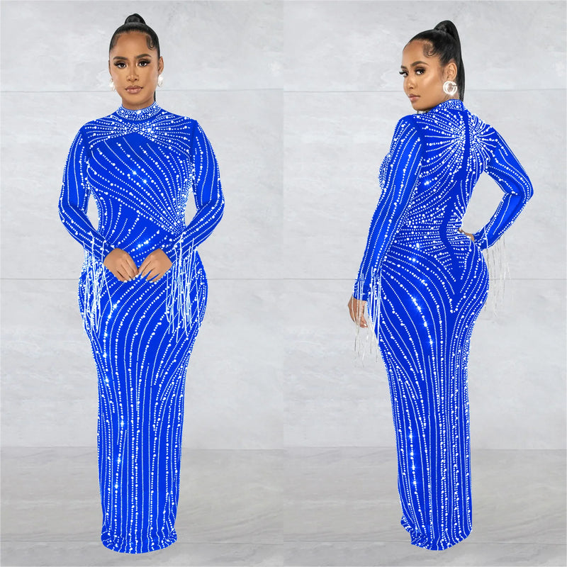 Sheer Rhinestone Evening Gown | MzStar Fashion | view 8