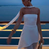 White Mesh Strapless Gown | MzStar Fashion | view 2
