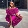 Pink Velvet Off-Shoulder Dress | MzStar Fashion | view 2