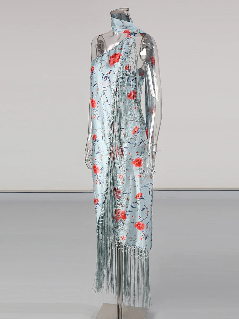 Boho Print Asymmetric Tassel Dress | MzStar Fashion | view 4