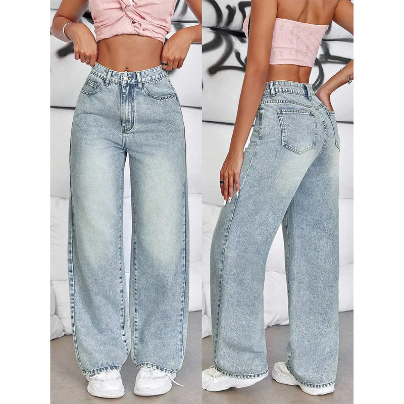 Vintage Washed Straight Jeans | MzStar Fashion | view 6