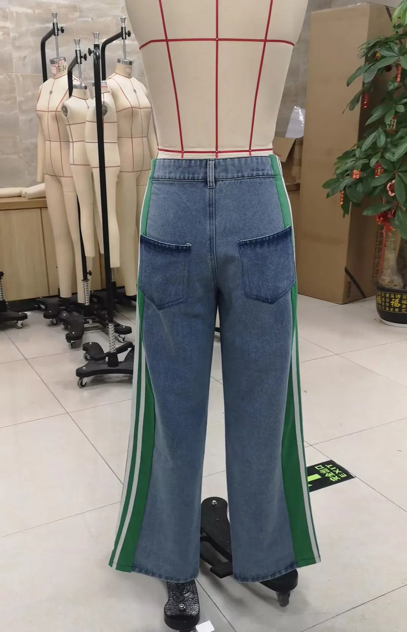 High Waist Striped Straight Leg Jeans | MzStar Fashion | view 4