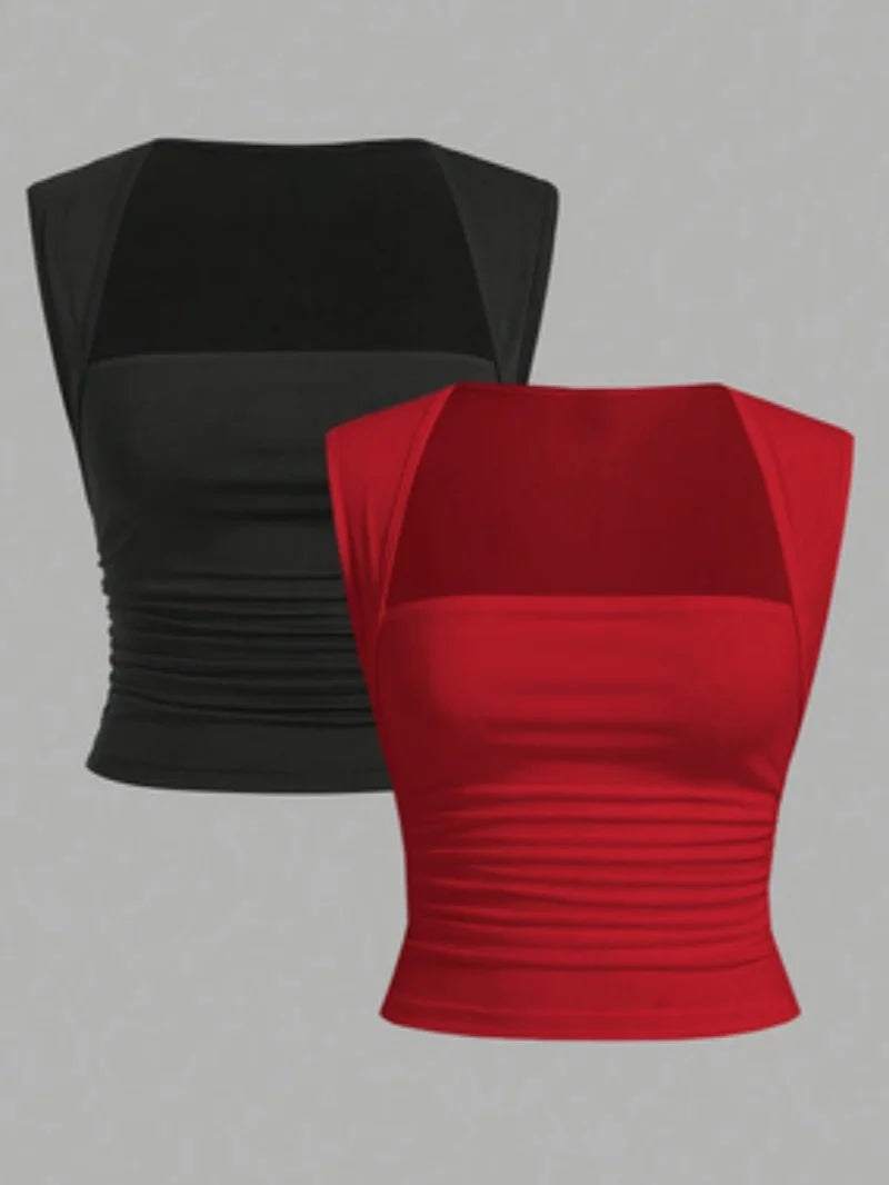 Solid Vest Two-Piece Set | MzStar Fashion | view 6