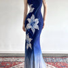 Navy Floral Mock-Neck Maxi Dress | MzStar Fashion | view 5