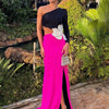 Flower Appliqué One-Shoulder Dress | MzStar Fashion | view 2