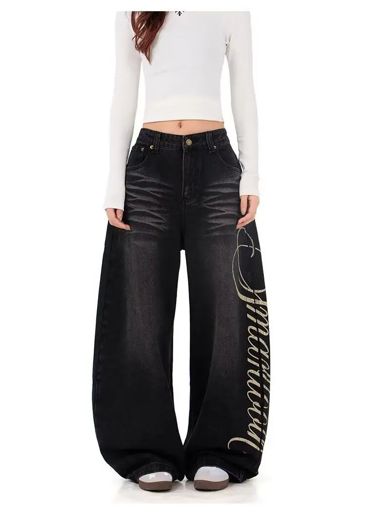 Retro Blue Wide-Leg Jeans | MzStar Fashion | view 6