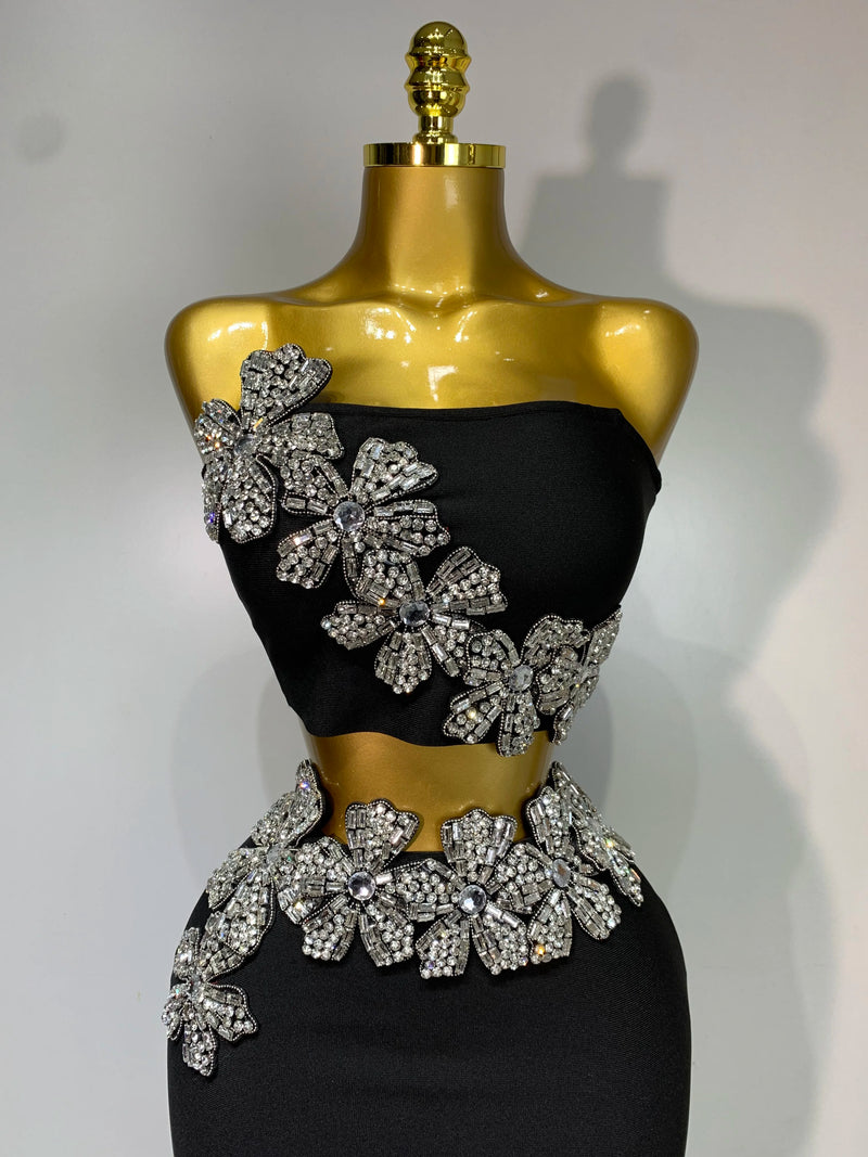 Flower Diamond Bandage Maxi Set | MzStar Fashion | view 5