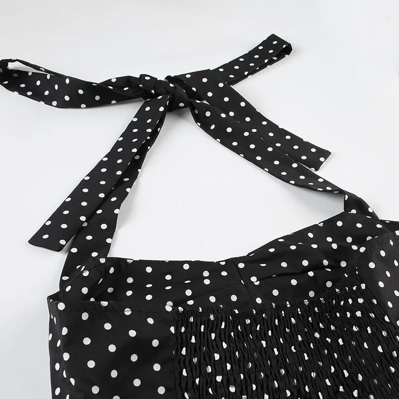 Polka Dot Ruffle Halter Top | MzStar Fashion | view 4