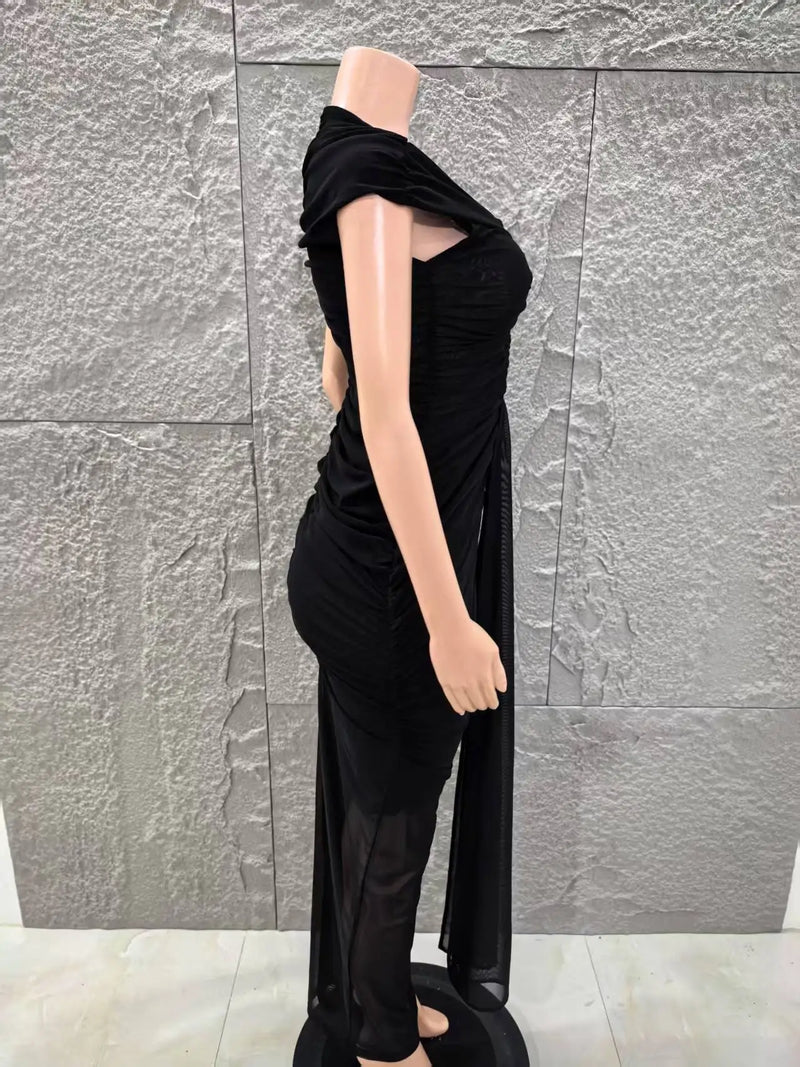 Black Keyhole Bodycon Maxi Dress | MzStar Fashion | view 7