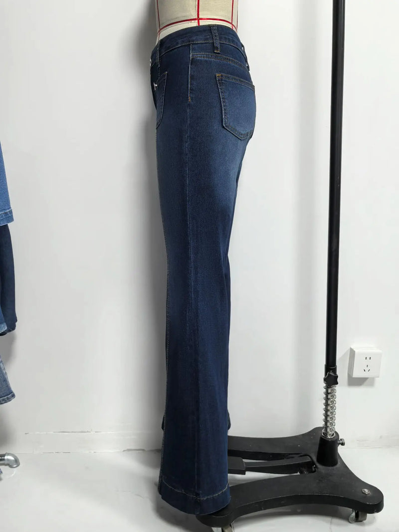 Vintage Slim Flare Jeans | MzStar Fashion | view 7