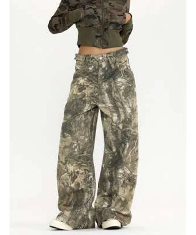 Camouflage Oversized Jeans | MzStar Fashion