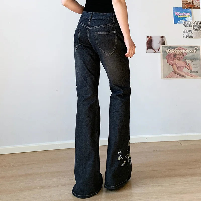 Floral Bootcut Low-Rise Jeans | MzStar Fashion | view 6