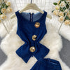 Denim Vest & Wide-Leg Set | MzStar Fashion | view 8