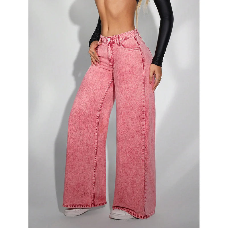Vintage Washed Straight Jeans | MzStar Fashion | view 2