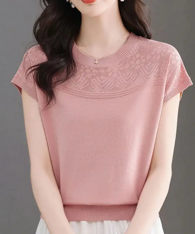 Openwork Knit Tee