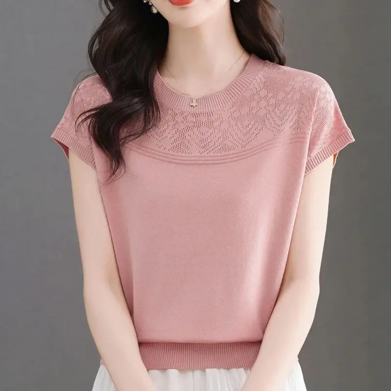 Openwork Knit Tee | MzStar Fashion | view 2