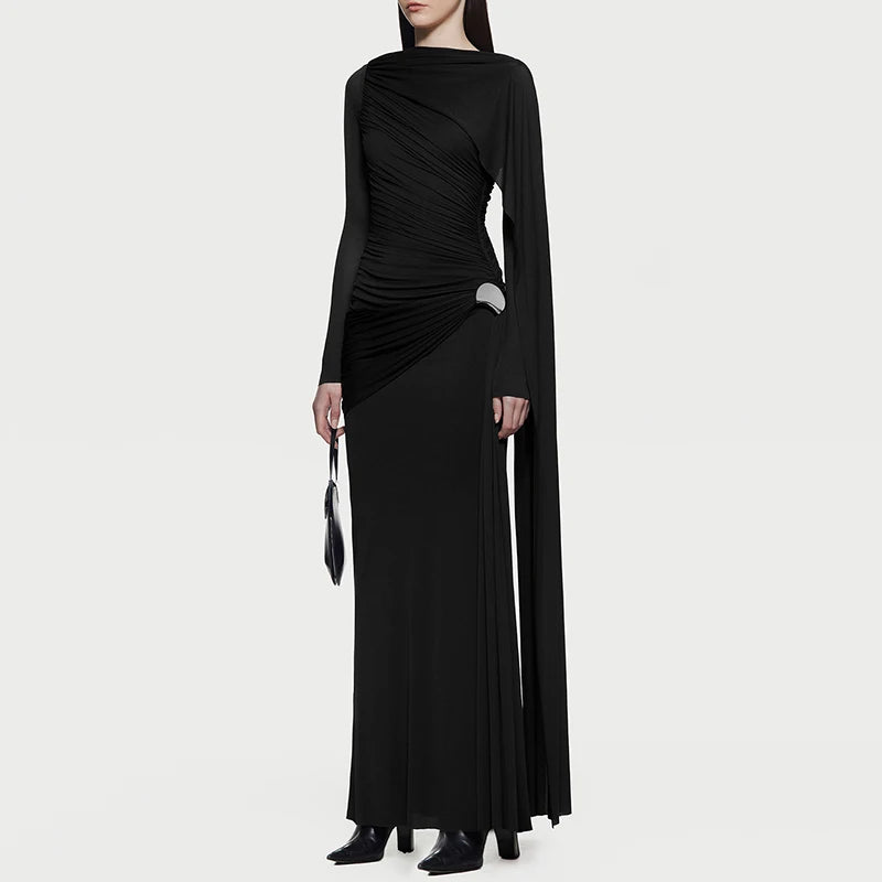 Ruched Asymmetric Maxi Dress | MzStar Fashion | view 6
