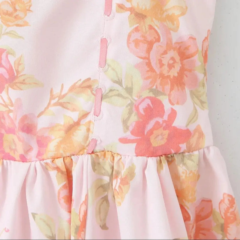 Pink Floral Ribbon Tank Dress | MzStar Fashion | view 6