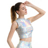 Metallic Mock-Neck Crop Tank | MzStar Fashion