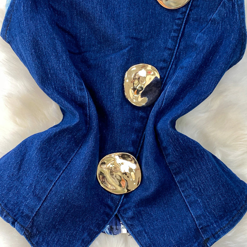 Denim Vest & Wide-Leg Set | MzStar Fashion | view 5