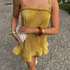 Silky Ruffle Strap Mini Dress | MzStar Fashion