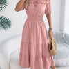 Ruffle Off-Shoulder Midi Dress | MzStar Fashion